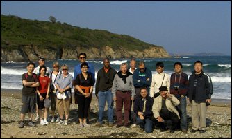 delegates on the beach in Falmouth
