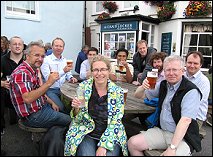 Delegates enjoy a drink after Barry's guided walk